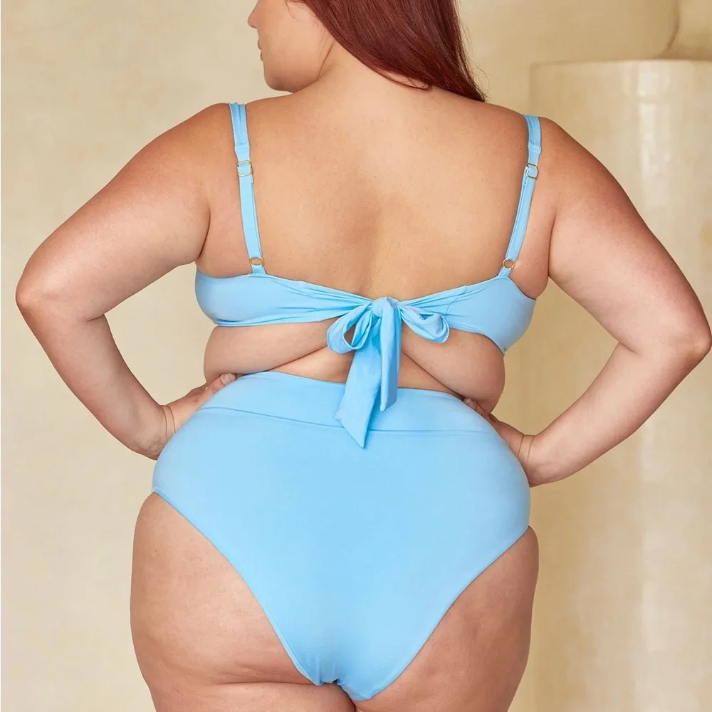 Monday Swimwear Light Blue High-Waist Bikini bottoms